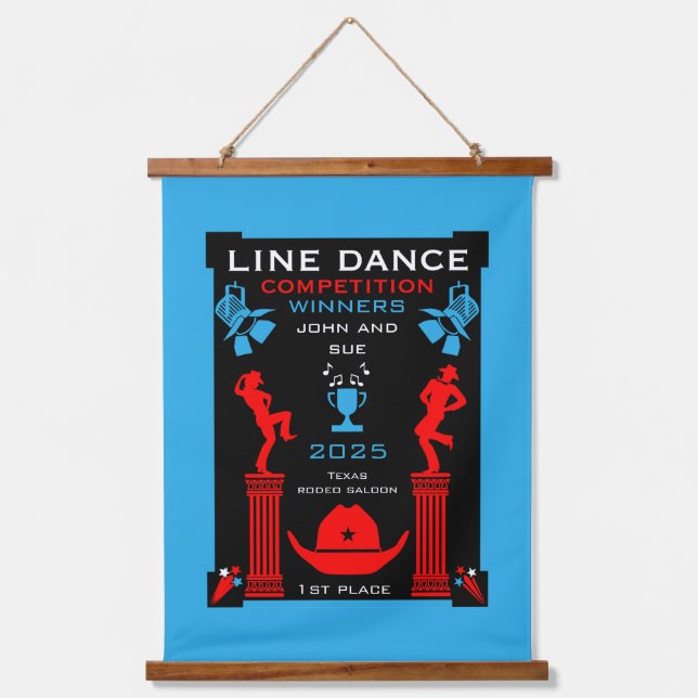 Wettbewerb "American Line Tancing" Wandteppich Mit Holzrahmen (Vorderseite)