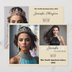 Wettbewerb Autogramm Comp Cards Beige Rand Karte