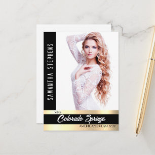 Wettbewerb Autogramm Postkarte Schwarz & Gold Glän