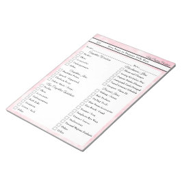 Wettbewerb Packliste Pink Marble Custom Notizblock