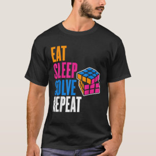 Wettbewerbs-Puzzle-Würfel Essen Schlafen Lösen Spe T-Shirt