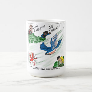 Wettbewerbsfähige Vogelbeobachtung (Comic) Kaffeetasse
