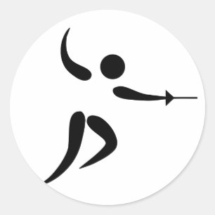 Wettbewerbsfähiges und olympisches fechtendes runder aufkleber