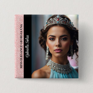 Wettbewerbsfoto-Button-Anstecknadel Roségold Glitt Button