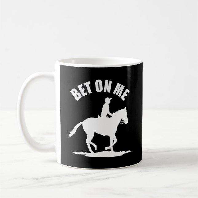 Wette auf mich - Pferderennbahn Kaffeetasse (Links)