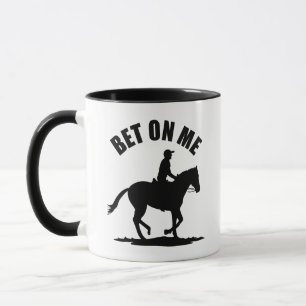 Wette auf mich - Pferderennen Tasse