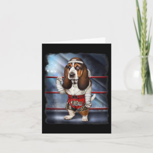 Wette Hound Hund als Muay Thai Kick Boxmeister für Karte