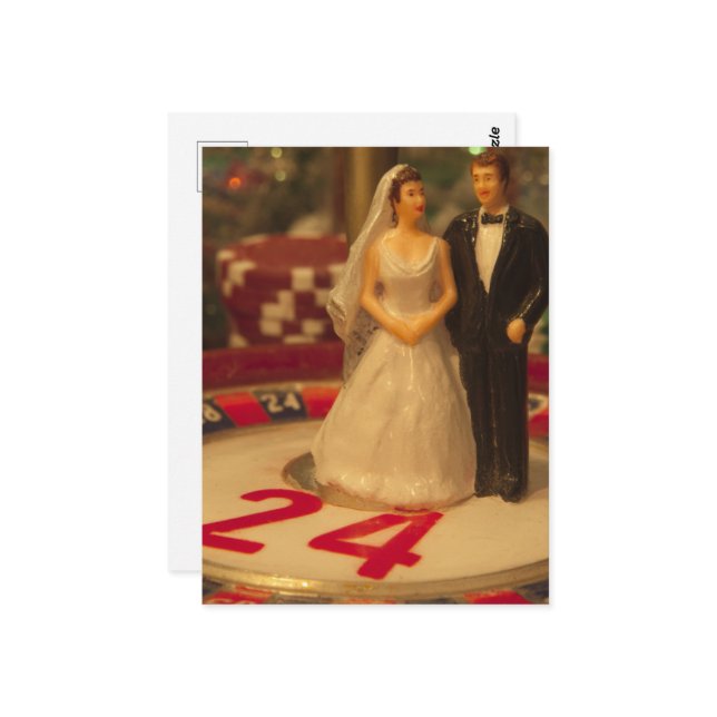 Wetten auf die Ehe Postkarte (Vorderseite/Rückseite Beispiel)