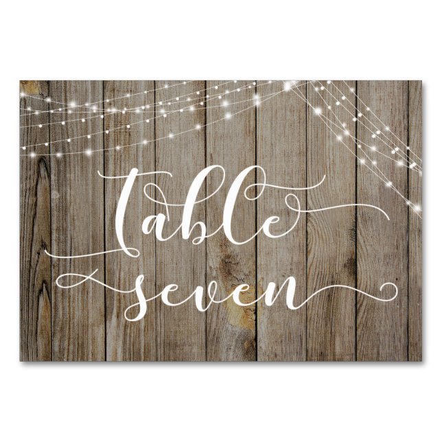 Wetter Holz- und Lichtgestelle Tabelle Sieben Kart Tischnummer (Rückseite)