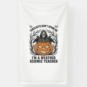 Wetter Lehrer Halloween Gruseliger Sensenmann Kürb Banner