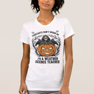 Wetter Lehrer Halloween Gruseliger Sensenmann Kürb T-Shirt