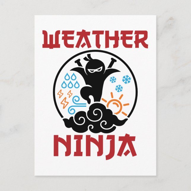 Wetter Ninja Meteorologe Meteorologie Weatherman Postkarte (Vorderseite)
