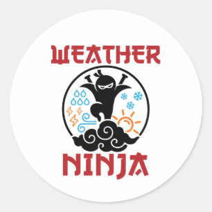 Wetter Ninja Meteorologe Meteorologie Weatherman Runder Aufkleber