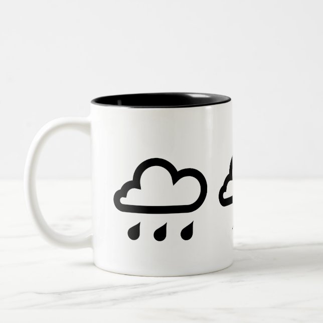 "Wetter-Systems-" Piktogramm-Tasse Zweifarbige Tasse (Links)