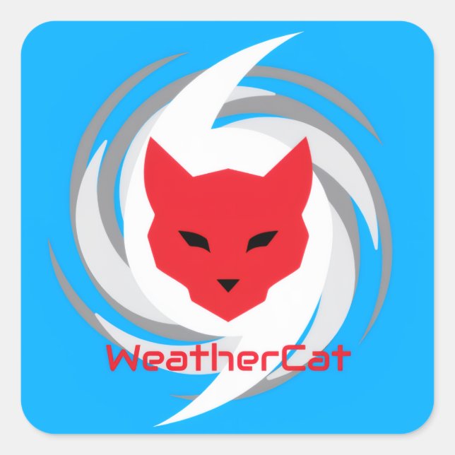 WetterCat-Aufkleber Quadratischer Aufkleber (Vorderseite)