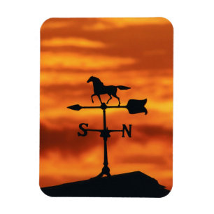 Wetterfahne am Sonnenuntergang Magnet