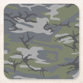 Wetterfertige Camouflage Rechteckiger Pappuntersetzer