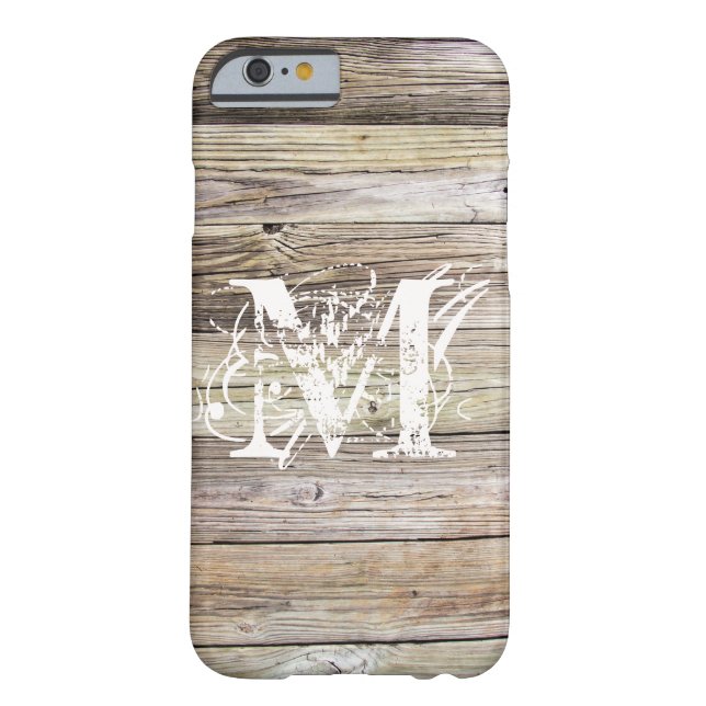 Wetterfest Wood Mit Monogramm iPhone 6/6s Fall Case-Mate iPhone Hülle (Rückseite)