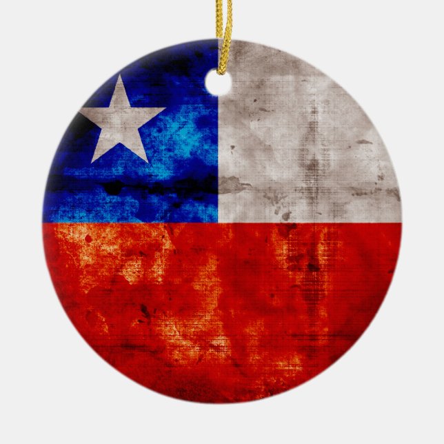 Wetterflagge für Chile Keramik Ornament (Vorne)