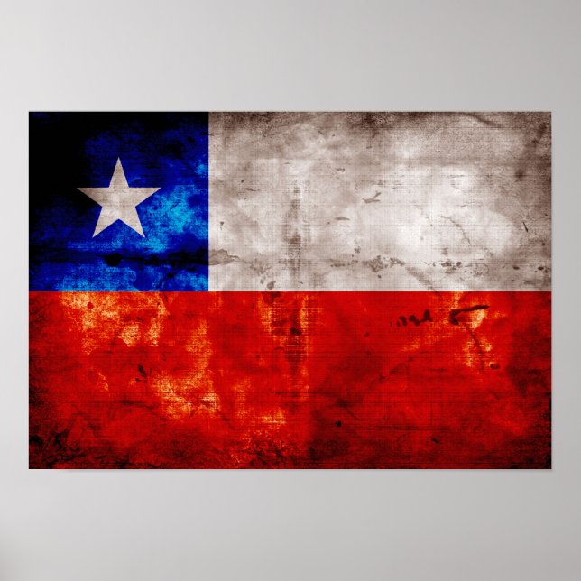 Wetterflagge für Chile Poster (Vorne)