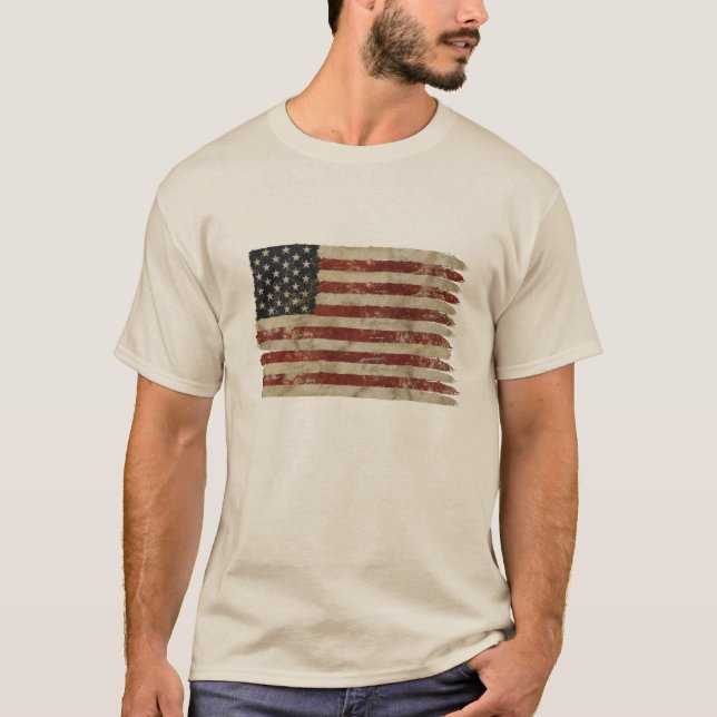 Wetterflagge USA T-Shirt (Vorderseite)