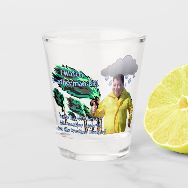 Wetterfrosch Bill Schnapsglas (Vorderseite)