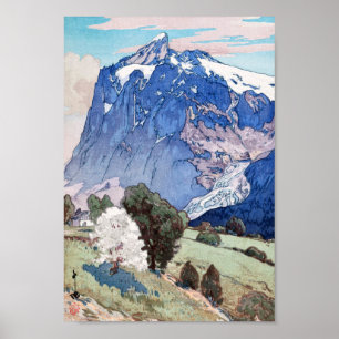 Wetterhorn, Hiroshi Yoshida, Holzschnitt Poster