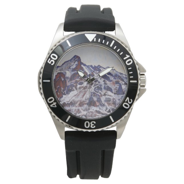 Wetterhornberg (Schneewinterlandschaft) Armbanduhr (Vorderseite)