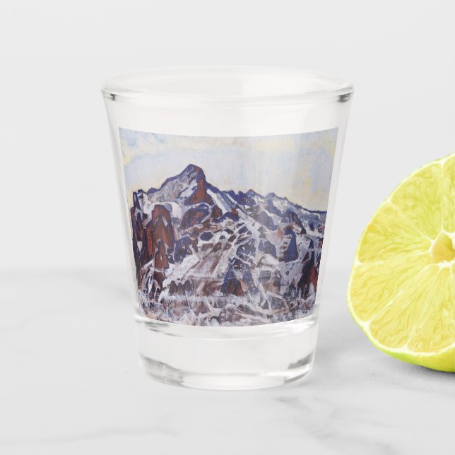 Wetterhornberg (Schneewinterlandschaft) Schnapsglas (Vorderseite)