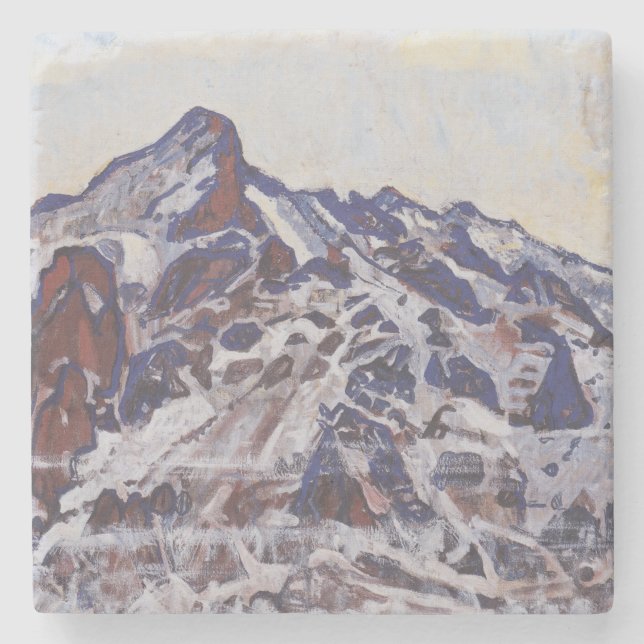 Wetterhornberg (Schneewinterlandschaft) Steinuntersetzer (Vorderseite)