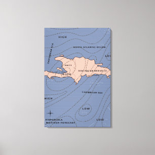 Wetterkarte Hispaniola Leinwanddruck