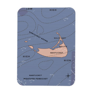 Wetterkarte Nantucket USA Magnet