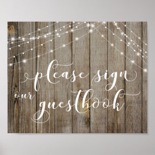 Wetterlichter aus Holz unterschreiben unser Gästeb Poster