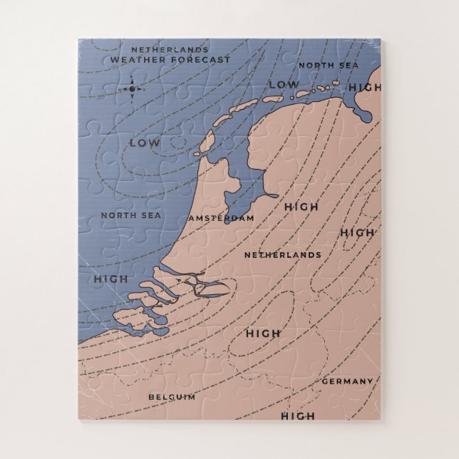 Wetterprognose der Niederlande Puzzle (Vertikal)