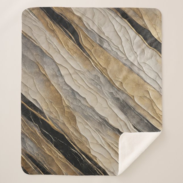 Wetterschwarz und goldener Streifen Sherpadecke (Vorderseite)