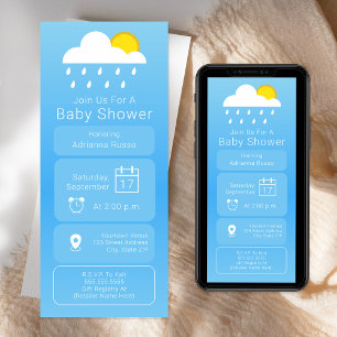 Wettervorhersage App Neutral Baby Shower Einladung