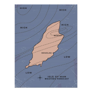 Wettervorhersage der Insel Man Poster
