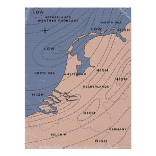 Wettervorhersage für die Niederlande Poster