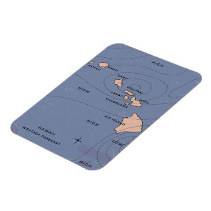 Wettervorhersage im Vintage-Stil für Hawaii Magnet