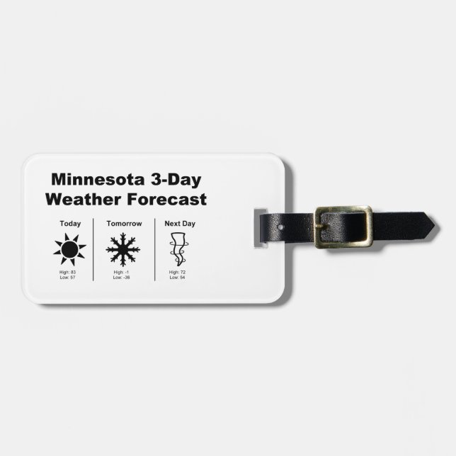 Wettervorhersage von Minnesota Gepäckanhänger (Vorderseite horizontal)