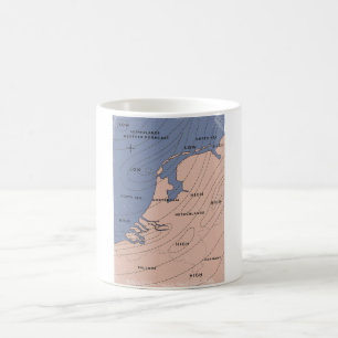 Wettervorhersagungskarte Niederlande Kaffeetasse