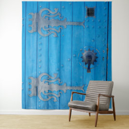 Wetterwoche Wood Bright Blue Docking Tunesien Wandteppich