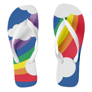 Wetterwolke, Regentropfen und Regenbogenflippen Flip Flops