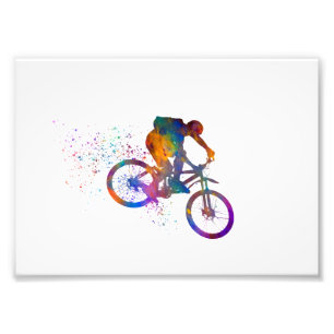 Wettkampf-Radfahrer in Aquarell Fotodruck