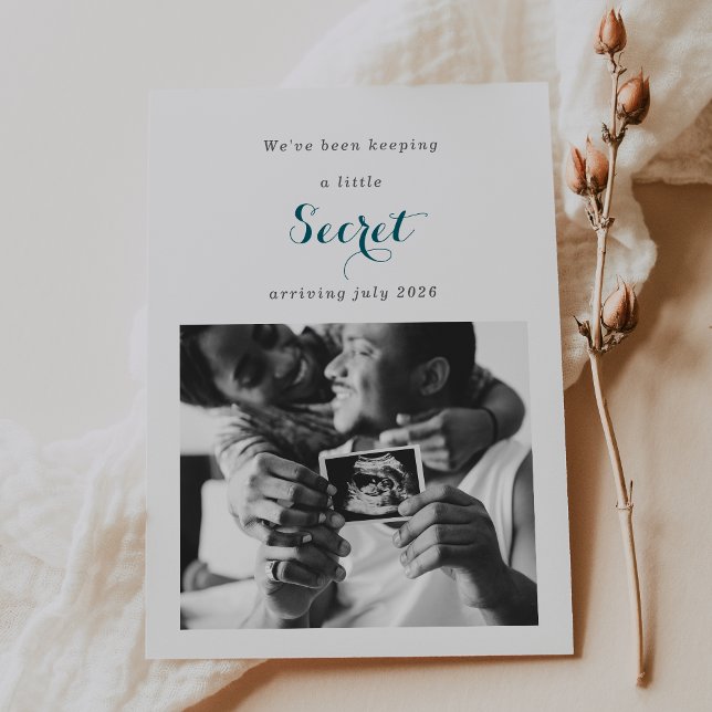 We've Been Keeping a Secret Photo Baby Card Einladung (Von Creator hochgeladen)