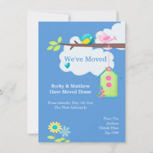 Weve bewegte Zuhause Bird House and Tree Ankündigung