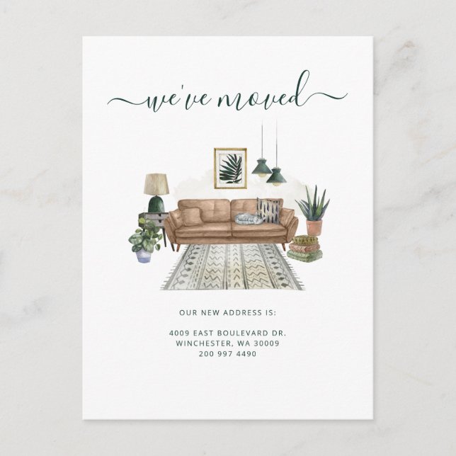 We've Moved Address Notice Chic Moving Ankündigungspostkarte (Vorderseite)