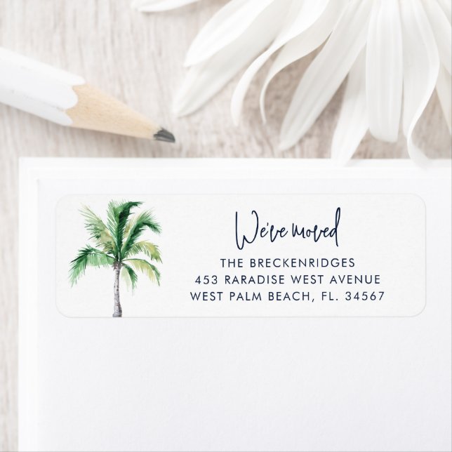 We've Moved Coastal Palm Tree Return Address (Insitu)