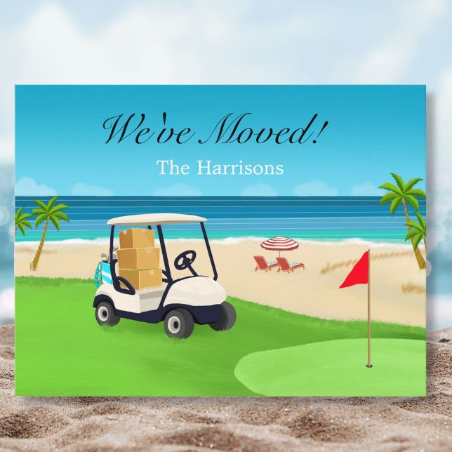 We've Moved Golf Course Beach Moving Announcement Ankündigung (Von Creator hochgeladen)