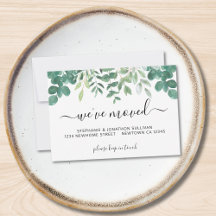 We've Moved Greenery Announcement Card